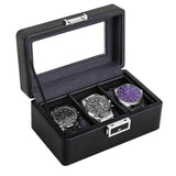 Anyasun Watch Box Organizer for Men,3 Slot Watch Display Case Valentines Gift PU Leather Watch Cases for Men Watch Storage,Watch