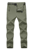TBMPOY Men's Lightweight Hiking Pants with Belt 5 Zip Pockets Waterproof Quick-Dry Travel Fishing Work Outdoor Pants Thin Sage G