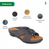 Ortho Joy Fancy Doctor Slippers | Soft Sandal For Women | Comfortable Footwear For Women,Dark Grey,4,B09VLC6ZRL