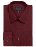 Allsense Men's Long Sleeve Regular Fit Solid Dress Shirt 16-16.5 N : 34-35 S Burgundy