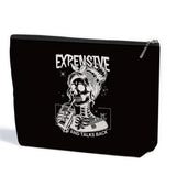 Goth Gifts Funny Gifts Skeleton Skull Makeup Bag, Goth Accessories Sarcastic Gothic Cosmetic Bag, Halloween Party Favors Gag Gif