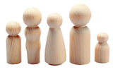 Hygloss Products Wood Peg Dolls Craft Paintable Birchwood Doll People Assorted Family, 10 Pieces (8560)