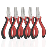 HOUSERAN Flat Nose Pliers 5 - 5 Pack, Flat Jaw Pliers for Jewelry Making, DIY, Craft, Repairing