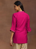 Libas Women'S Silk Blend Solid Straight Kurti (29148 Pink Pink L