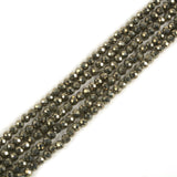 2mm Pyrite Faceted Gemstone Round Loose Beads Strand 15.5-16 DIY Jewelry Making