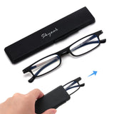 SKYOAK Ultra thin Lightweight Folding Reading Glasses Women Men TR90 Blue Light Blocking Anti UV/Eyestrain Foldable Compact Comp