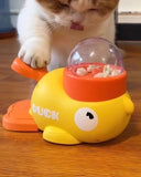 Cat Puzzle Treat Dispenser, Puzzle Feeder Dog Treat Dispenser Toy, Duck Pet Feeder, Slow Feeder Dog Bowls, 3 Sizes of Lids, Duck