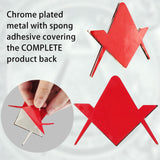 Creatrill 2 Pack 2.75 Chrome Plated Masonic Car Emblem Mason Square and Compasses Auto Truck Motorcycle Decal Gift Accessories