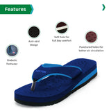 Ortho Joy Doctor Orthopedic Soft Slippers For Women - Blue,Navy Blue-Sky Blue,9,B08CHGDDC5