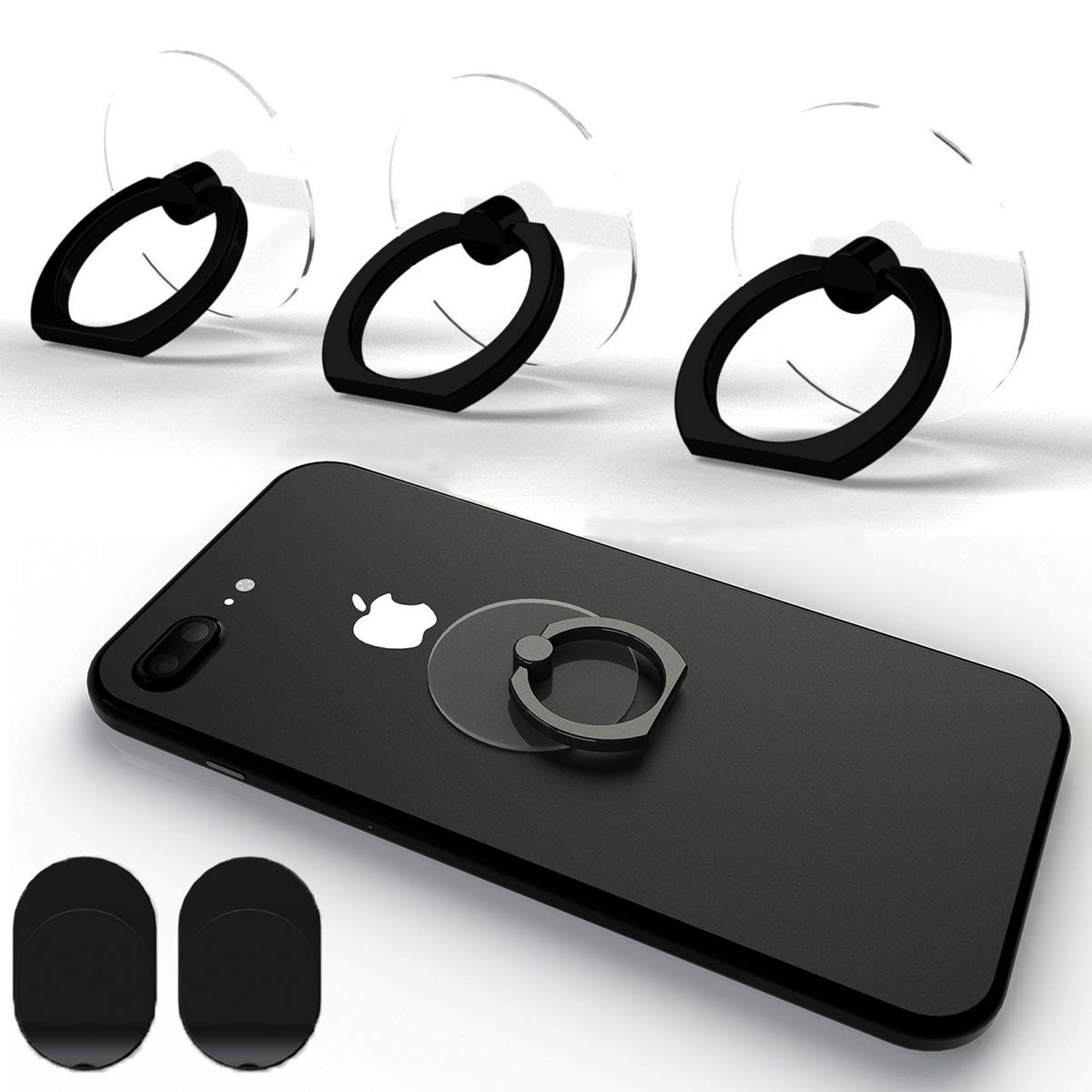 Transparent Phone Ring Holder Grip Tomorotec 360 Degree Free Rotation, Clear Cell Phone Finger Ring Kick-Stand Compatible with i