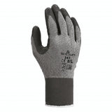 SHOWA 341 Natural Rubber Latex Palm Coated General Purpose Work Gloves with Nylon/Poly Liner, 13-Gauge, Black, Large (12 Pair)
