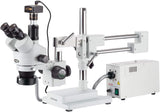 AmScope SM-4TPZ-FOR-3M Digital Professional Trinocular Stereo Zoom Microscope with Simultaneous Focus Control, WH10x Eyepieces, 