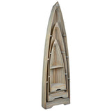 Sunset Trading Cottage 3 Piece Boat Shaped Freestanding Shelves | Driftwood Brown Solid Wood | Fully Assembled Nautical Display