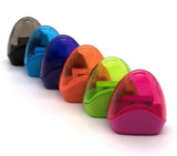 Emraw Super Great Dual Hole Manual Pencil Sharpener with Triangle Receptacle to Catch Shavings for Regular & Oversize Pencils/Cr