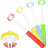Patelai 4 Pieces Autism Toothbrush for Special Needs Soft Wrap-Around Training Tooth Brush Saving Time for Kids, Gentle Clean To