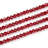 500pcs Czech Faceted Rondelle Crystal Glass Loose Beads 4mm Small Tiny Spacer Bulk Siam Red for DIY Craft Jewelry Making CCR405