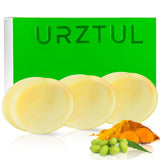 URZTUL 3 PCS Turmeric & Neem Oil Soap Bars, Soothing & Moisturizing Body Soap with Gentle Exfoliation, Organic Body Odor Deodora