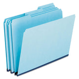Pendaflex 9200T13 Tab Folders, 1/3 Cut, 91/2Inch H, LetterSize, 25/BX,Blue