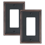 2-Pack Decorator Outlet Cover Plate, Aged Bronze Decorative Switch Plates and Outlet Covers, Durable Zinc Alloy Wall Plates for 