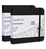 VANRTTO Hardcover Square Sketch Book, 120lb/200GSM Sketchbook Thick Drawing Paper for Marker Watercolor Mixed Media, Drawing Not