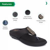Ortho Joy Fancy Doctor Slippers | Stylish Chappal For Women | Comfortable Sandals For Women Stylish,Black,7,B0B15G8T9Q