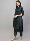 Gosriki Women'S Cotton Blend Straight Printed Kurta With Pant & Dupatta (Vakula Green-Gs_S_Green_Small),Green,,B0CSG3XLQT