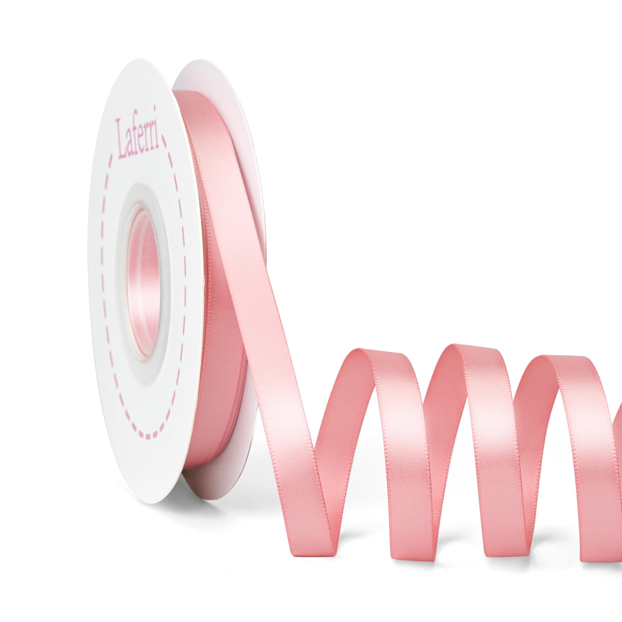 Laferri Dusty Rose Satin Ribbon,Double Faced 3/8 X 25 Yards,Fabric Ribbon Use for Gift Wrapping DIY Craft Floral Bouquets Weddin