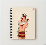 Harshhasthkala Empowered Hand Art Notebook | A5 Spiral Bound | 160 Ruled Pages | Indian Ethnic Design | School, College & Giftin