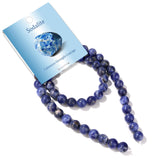 Risyfjew 50PCS 8mm Natural Sodalite Beads Gemstone Round Loose Beads for Jewelry Making Chakra Crystal Stone Beads for Bracelets