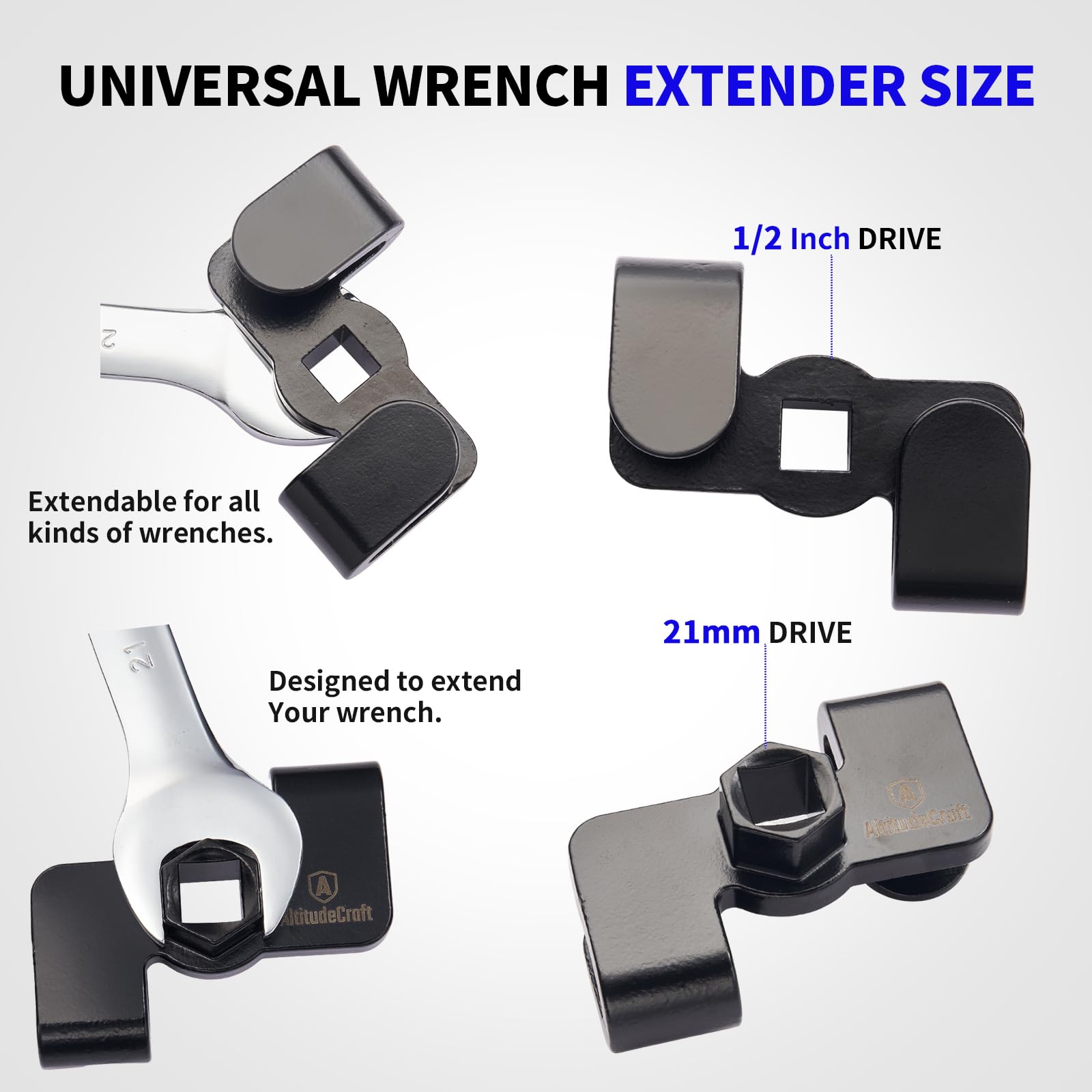 AltitudeCraft Wrench Extender, 1/2 Drive Breaker Bars & 21mm Hex Wrench Extender Tool for Cheater Bar