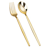 SUT 100PCS Gold Plastic Forks and Spoons Heavy Duty Set, Gold Disposable Silverware, Gold Cutlery, Gold Disposable Utensils, Pla