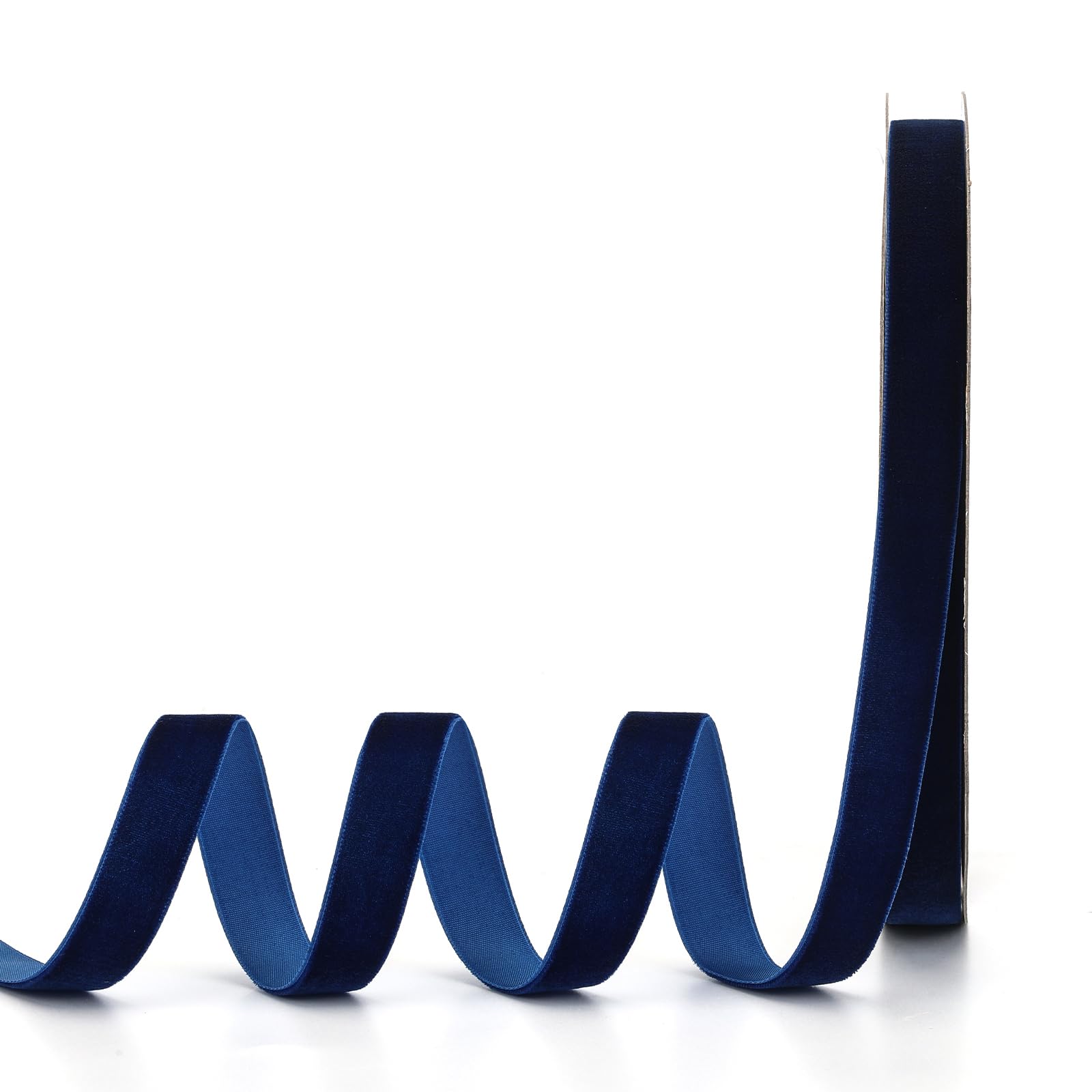 Lemon Park Navy Blue Velvet Ribbon,5/8 W x 20Yd Single Face,Great for Gift Wrapping,Hair Bows,Handmade Craft and Christmas,Weddi