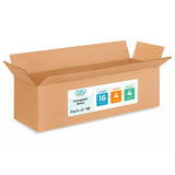 Long Moving & Shipping Boxes 16x4x4 inches (10-Pack) - Extra Strength 200 lb vs Regular - Corrugated Moving Boxes for USPS/UPS&F