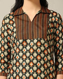 Toplot Women'S Cotton Blend Printed Straight Kurta With Pant (Kurta-Pant-5175-Black-S),Black,,B0CYLPV1TY