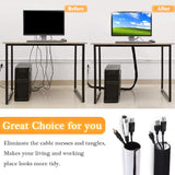 120 Neoprene Cable Management Organizer, Reversible Flexible Cuttable DIY Hole Cord Hider Cover Sleeve for Office TV Computer