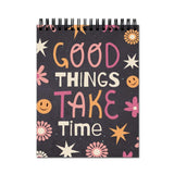Vprint Good Things Take Time Spiral Wiro Unruled Blank Pages Notebook Diary Journal Drawing Book Potrait A4 (Size 8X11)