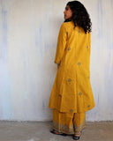 Gosriki Women'S Rayon Viscose Anarkali Printed Kurta With Palazzo (Hanaya Yellow-Gs_M_Yellow_Medium),Yellow,,B0DWFJSTRS
