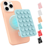 Magnetic Suction Phone Mount for MagSafe Case,Silicone Octo Cup Buddy Sticky Phone Grip Holder for iPhone,Removable Hands-Free S