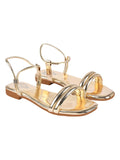 Shoetopia Women'S Mesh Sandal,Golden,4,B0C3RFZVL5
