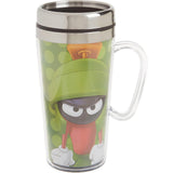 Spoontiques - Insulated Travel Mug - Marvin The Martian Coffee Cup - Coffee Lovers Gift - Funny Coffee Mug - 14 oz - Green