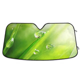 ZOEO Windshield Sun Shade Spring Green Grass Dewdrops Ram Front Window Block UV Shades Visor Reflective Retractable for Car SUV 