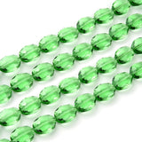 150pcs Czech 16mm Large Faceted Flat Oval Crystal Glass Beads Spacer Bulk Peridot Green