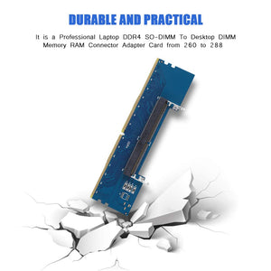 Professional SO-DIMM DDR4 Memory Converter 2133Mhz 260 to 288 Laptop DIMM Memory Card Riser Card 4-Layers Desktop Memory Adapter