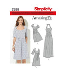 Simplicity 1800 Womens Open Neckline Dress Sewing Patterns, Sizes 20W28W