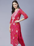 Gosriki Women'S Printed Georgette Chikankari Embroidered Kurti (Gori-Pink-Gs_S_Pink_Small),Pink,,B0BRV5JQHC