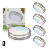 ASD LED 14 Inch Round Flush Mount Light Fixture | 21W 1860LM 3000K-5000K 100-277V | 3CCT, Dimmable, Battery Backup, ETL Listed |