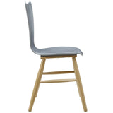 Modway Cascade Mid-Century Modern Wood Kitchen And Dining Room Chair In Gray