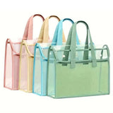 Shivom PVC Horizontal Transparent File Folder Organizer with Double Layer Compartment Document Folder for School/Home/Office Wor