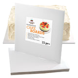 10 inch White Square Coated Cakeboard, Waxed Greaseproof, Disposable Cake Square Base Boards Cardboard, Pack of 25 ct