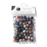 Raicegs 100pcs 8mm India Agate Beads Natural Gemstone Beads Round Loose Beads for Jewelry Making DIY Bracelets Necklace
